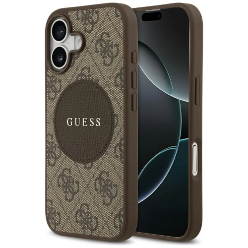 Etui Guess 4G Circle Classic Logo MagSafe do Apple iPhone 17 brązowy
