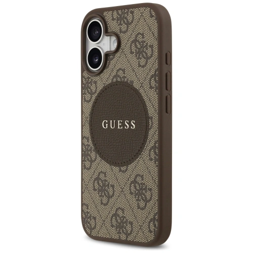 Etui Guess 4G Circle Classic Logo MagSafe do Apple iPhone 17 brązowy