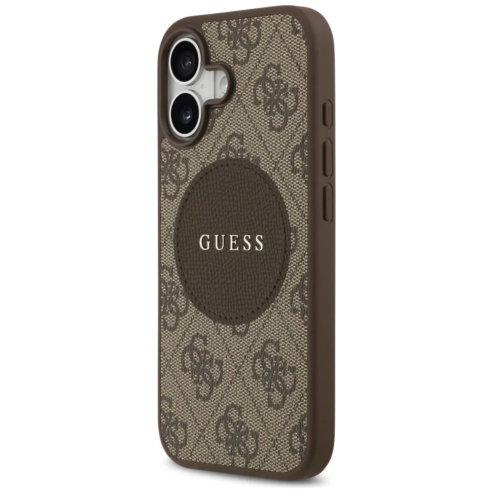Etui Guess 4G Circle Classic Logo MagSafe do Apple iPhone 17 brązowy