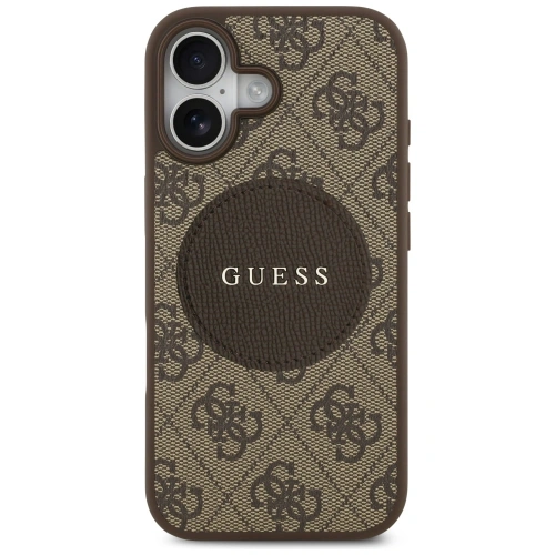 Etui Guess 4G Circle Classic Logo MagSafe do Apple iPhone 17 brązowy