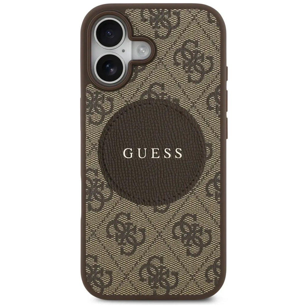 Etui Guess 4G Circle Classic Logo MagSafe do Apple iPhone 17 brązowy