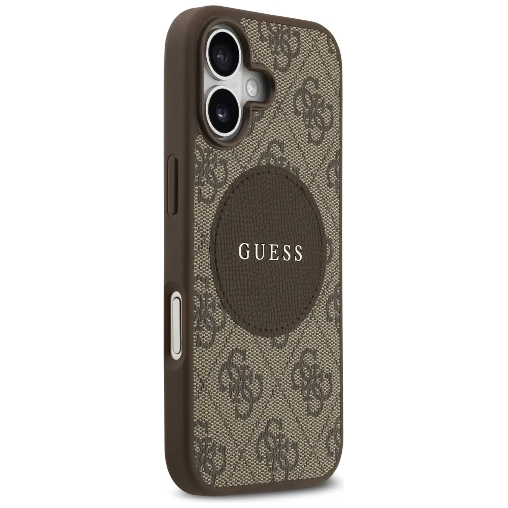 Etui Guess 4G Circle Classic Logo MagSafe do Apple iPhone 17 brązowy