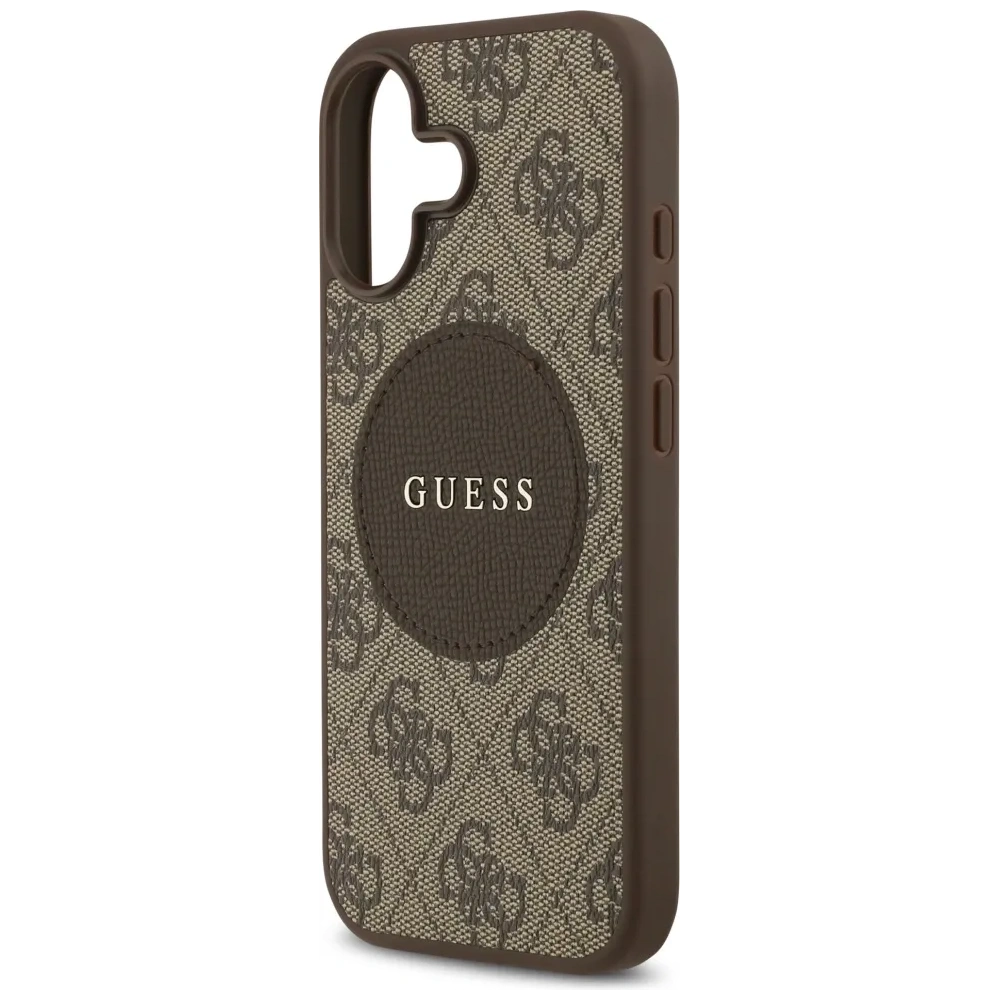 Etui Guess 4G Circle Classic Logo MagSafe do Apple iPhone 17 brązowy