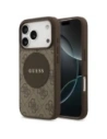 Etui Guess 4G Circle Classic Logo MagSafe do Apple iPhone 17 Pro brązowy