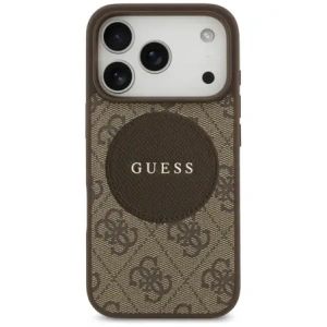 Etui Guess 4G Circle Classic Logo MagSafe do Apple iPhone 17 Pro brązowy
