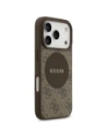 Etui Guess 4G Circle Classic Logo MagSafe do Apple iPhone 17 Pro brązowy