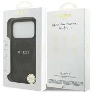 Etui Guess 4G Circle Classic Logo MagSafe do Apple iPhone 17 Pro czarny