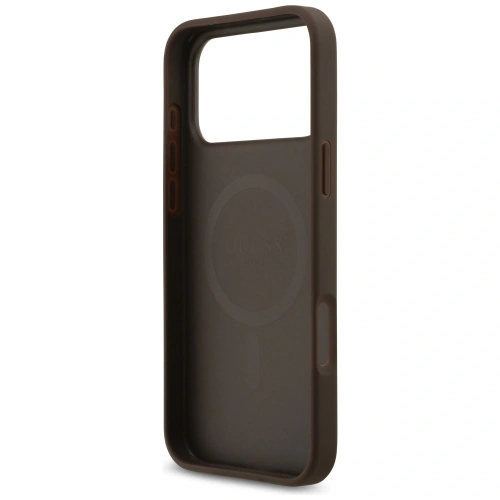 Etui Guess 4G Circle Classic Logo MagSafe do Apple iPhone 17 Pro Max brązowy