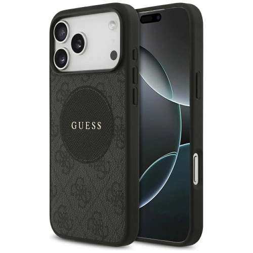 Etui Guess 4G Circle Classic Logo MagSafe do Apple iPhone 17 Pro Max czarny