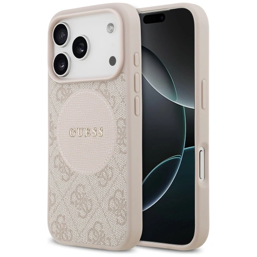 Etui Guess 4G Circle Classic Logo MagSafe do Apple iPhone 17 Pro różowy