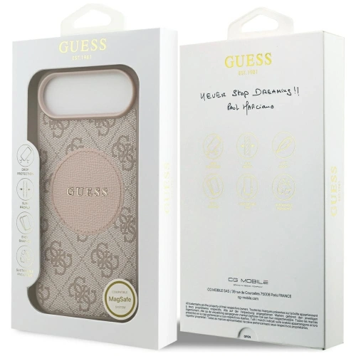 Etui Guess 4G Circle Classic Logo MagSafe do Apple iPhone Air różowy
