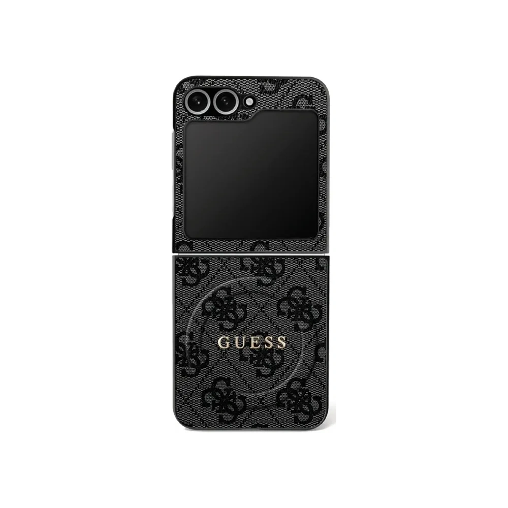 Etui Guess 4G Classic MagSafe do Samsung Galaxy Z Flip7 czarny