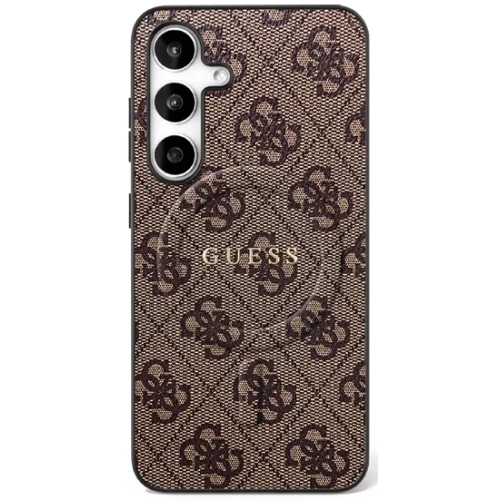 Etui Guess 4G Ring Classic Logo MagSafe do Samsung Galaxy S25 FE brązowy