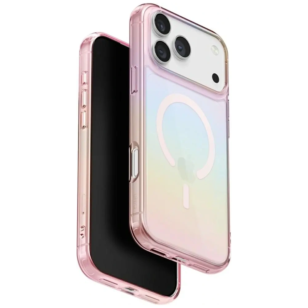 Etui UNIQ Iridescia do Apple iPhone 17 Pro Magclick Charging pink prism