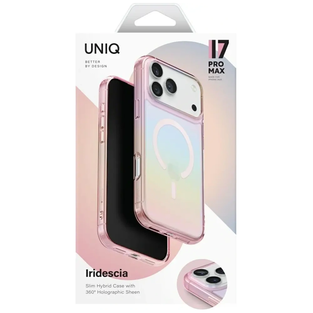 Etui UNIQ Iridescia do Apple iPhone 17 Pro Max Magclick Charging pink prism