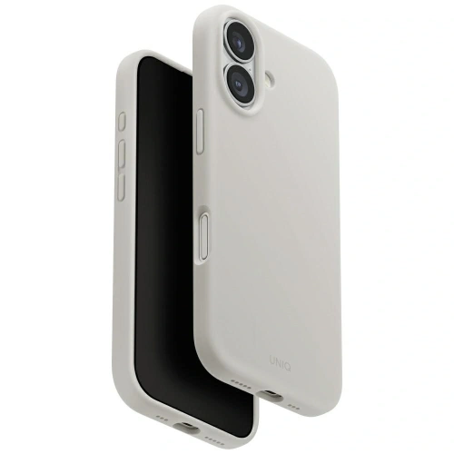 Etui UNIQ Lino do Apple iPhone 17 Magclick Charging jasno szary