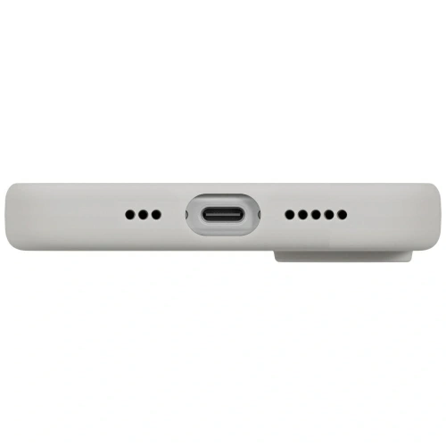 Etui UNIQ Lino do Apple iPhone 17 Magclick Charging jasno szary