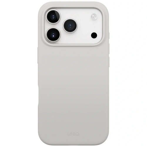 Etui UNIQ Lino do Apple iPhone 17 Pro Magclick Charging jasno szary