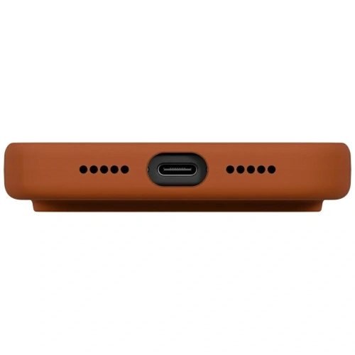Etui UNIQ Lino do Apple iPhone 17 Pro Magclick Charging pomarańczowy