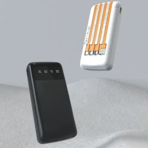 Powerbank DUDAO K6 Pro 10000mAh z kablem USB-A, USB-C, Lightning biały