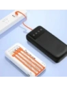 Powerbank DUDAO K6 Pro 10000mAh z kablem USB-A, USB-C, Lightning biały