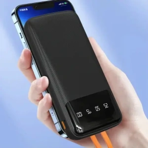 Powerbank DUDAO K6 Pro 10000mAh z kablem USB-A, USB-C, Lightning biały