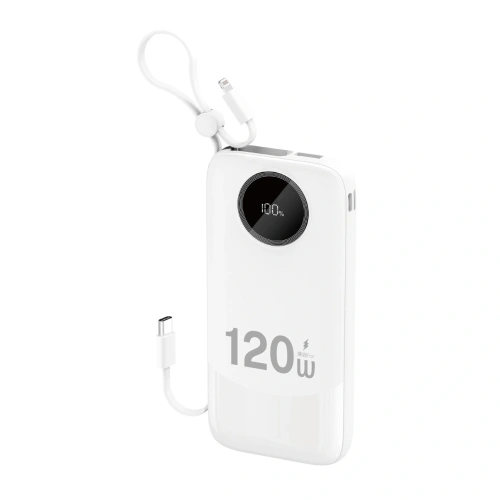 Powerbank DUDAO K13 10000mAh z wbudowanym kablem biały