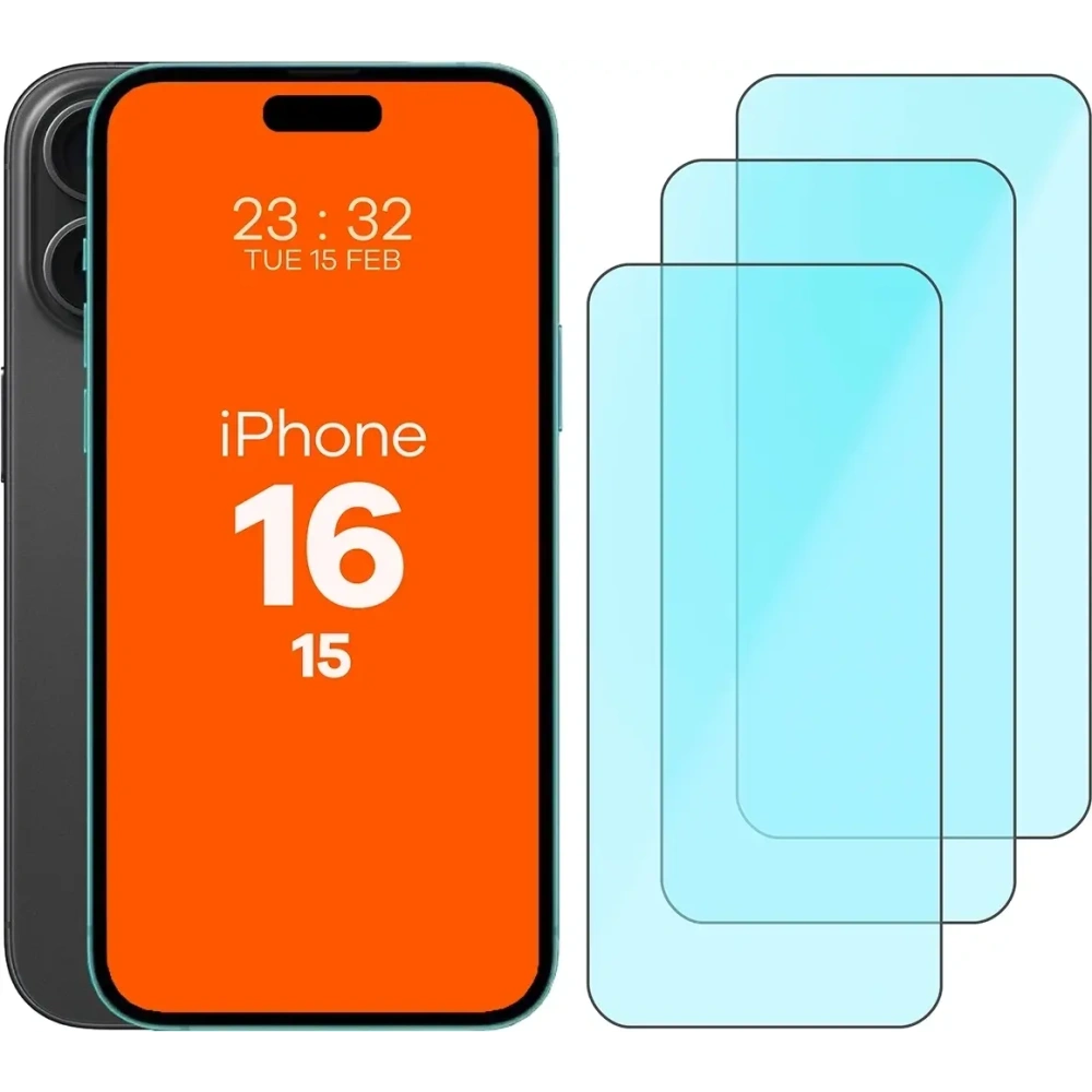 Szkło ochronne 2.5D Bizon Smart Glass do Apple iPhone 15 / 16 [3 PACK]