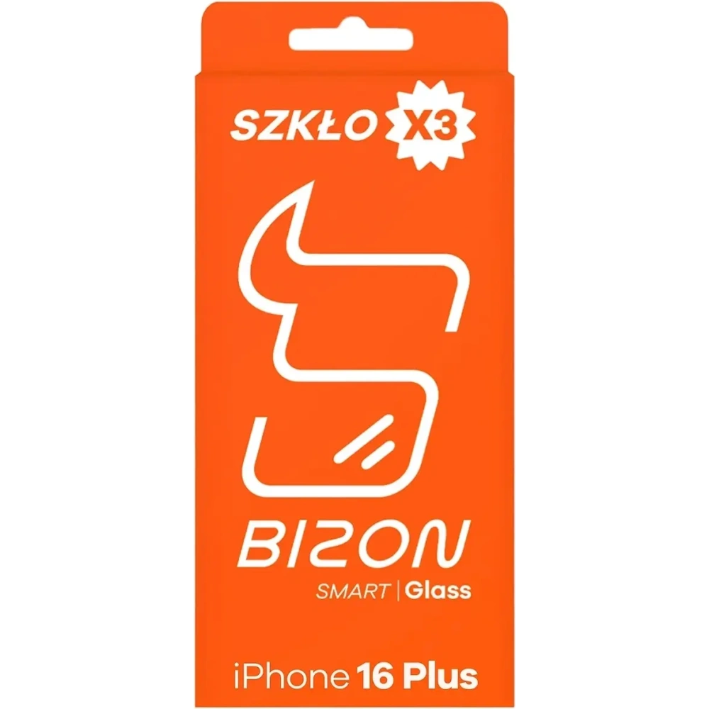 Szkło ochronne 2.5D Bizon Smart Glass do Apple iPhone 16 Plus [3 PACK]