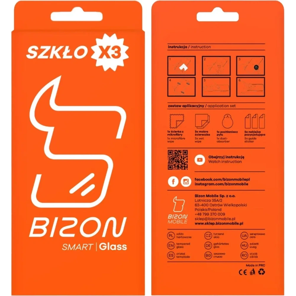 Szkło ochronne 2.5D Bizon Smart Glass do Apple iPhone 16 Plus [3 PACK]