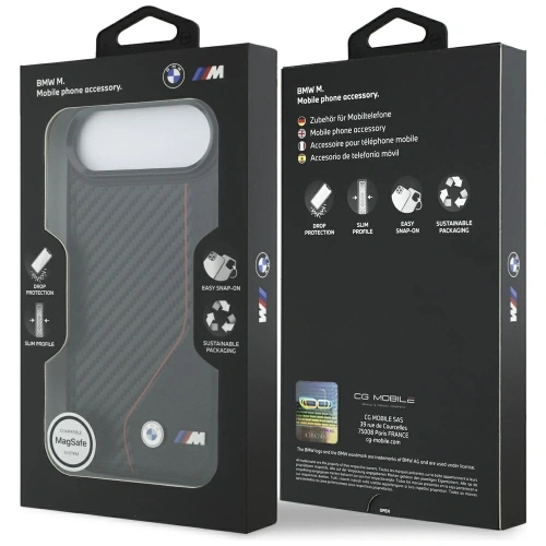 Etui BMW M Carbon Line & Logo MagSafe do Apple iPhone Air czerwony