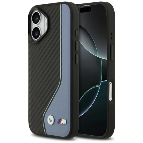 Etui BMW M Carbon Logo MagSafe do Apple iPhone 17 niebieski