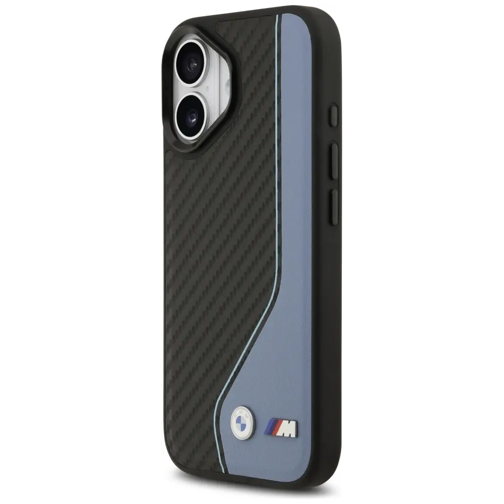 Etui BMW M Carbon Logo MagSafe do Apple iPhone 17 niebieski