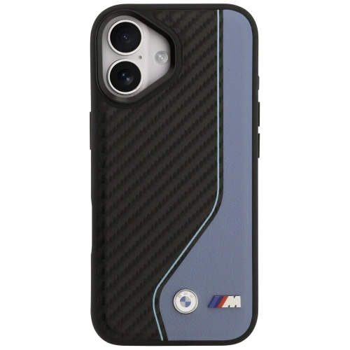 Etui BMW M Carbon Logo MagSafe do Apple iPhone 17 niebieski