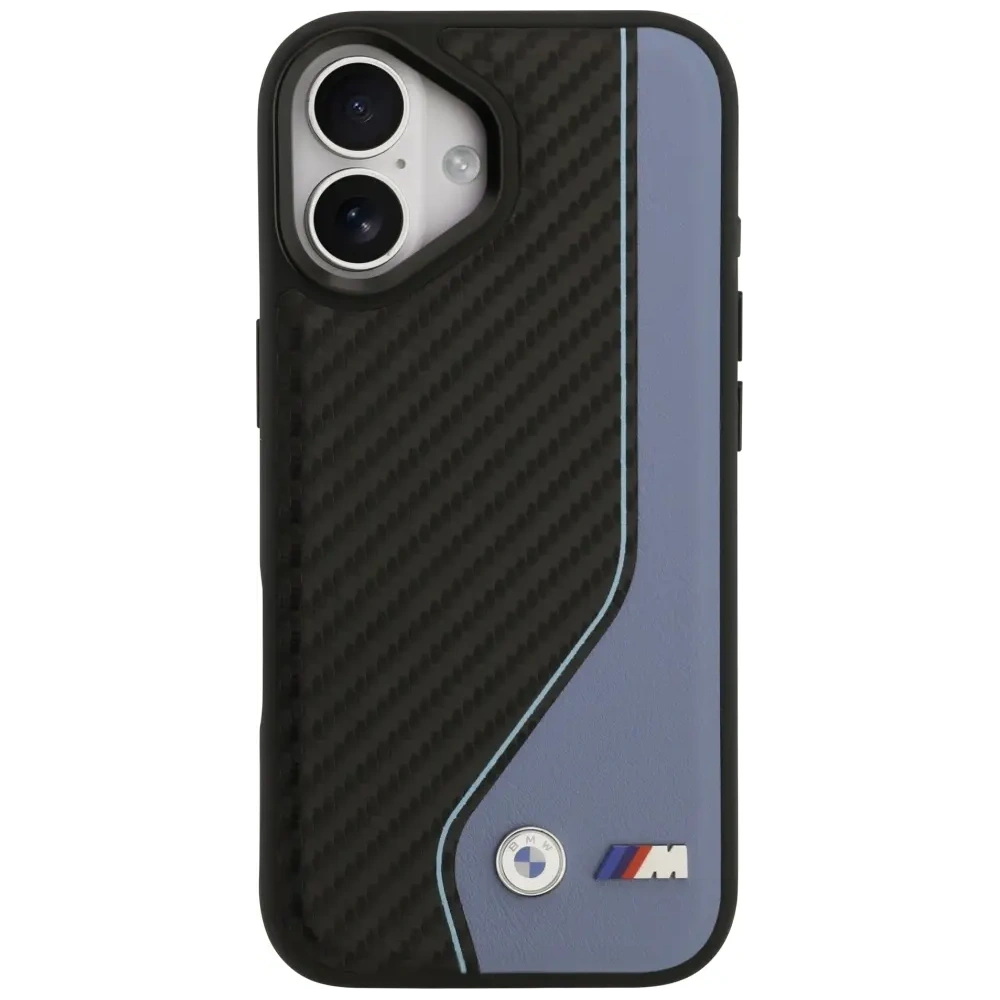 Etui BMW M Carbon Logo MagSafe do Apple iPhone 17 niebieski