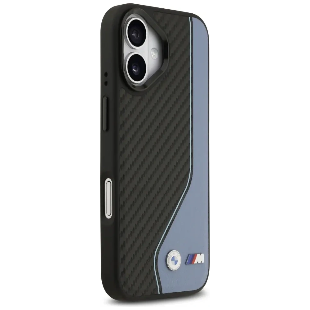 Etui BMW M Carbon Logo MagSafe do Apple iPhone 17 niebieski