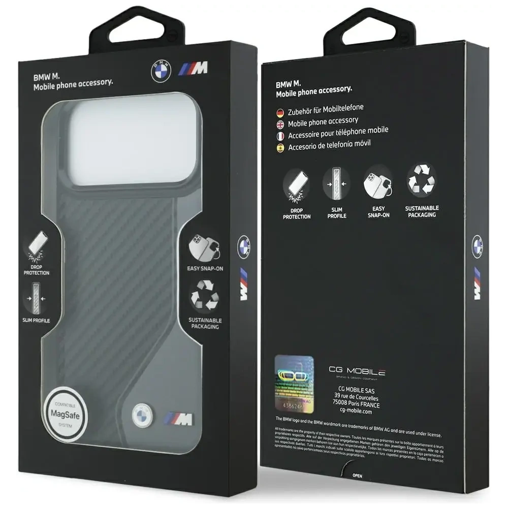Etui BMW M Carbon Logo MagSafe do Apple iPhone 17 Pro Max antracyt