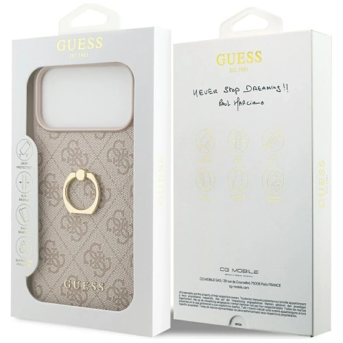 Etui Guess 4G Ring Stand do Apple iPhone 17 Pro Max różowy