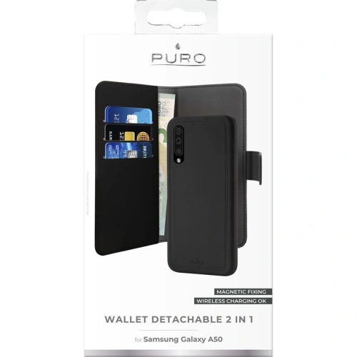 Kup Samsung PURO Geldbörse Abnehmbare 2-in-1 Tasche Galaxy A50/A50s/A30s (schwarz) - PUR071BLK - {ean13} - Sklep Home Screen