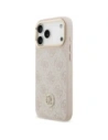 Etui Guess 4G Strass Logo & Big Strap Metal Buttons MagSafe do Apple iPhone 17 Pro Max różowy