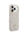 Etui Guess 4G Strass Logo & Big Strap Metal Buttons MagSafe do Apple iPhone 17 Pro różowy