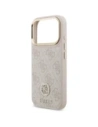 Etui Guess 4G Strass Logo & Big Strap Metal Buttons MagSafe do Apple iPhone 17 Pro różowy