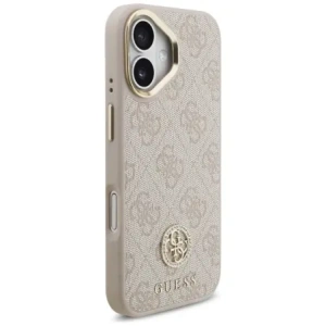 Etui Guess 4G Strass Logo & Big Strap Metal Buttons MagSafe do Apple iPhone 17 różowy