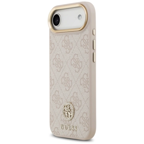 Etui Guess 4G Strass Logo & Big Strap Metal Buttons MagSafe do Apple iPhone Air różowy
