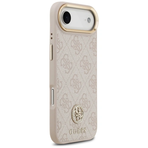 Etui Guess 4G Strass Logo & Big Strap Metal Buttons MagSafe do Apple iPhone Air różowy