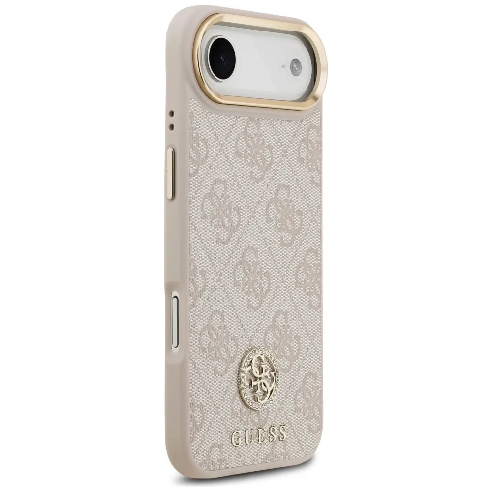 Etui Guess 4G Strass Logo & Big Strap Metal Buttons MagSafe do Apple iPhone Air różowy