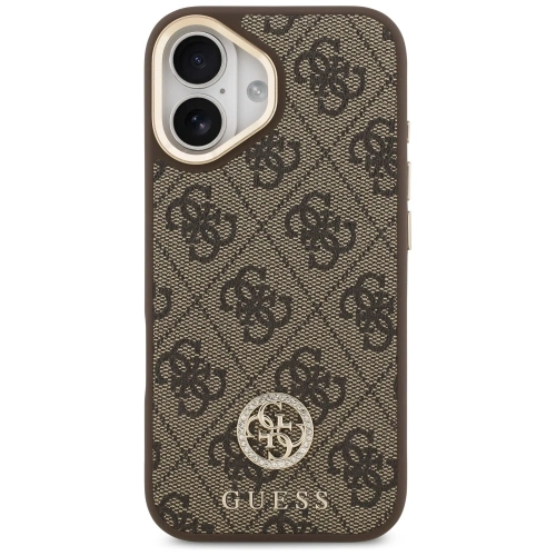 Etui Guess 4G Strass Logo MagSafe do Apple iPhone 17 brązowy