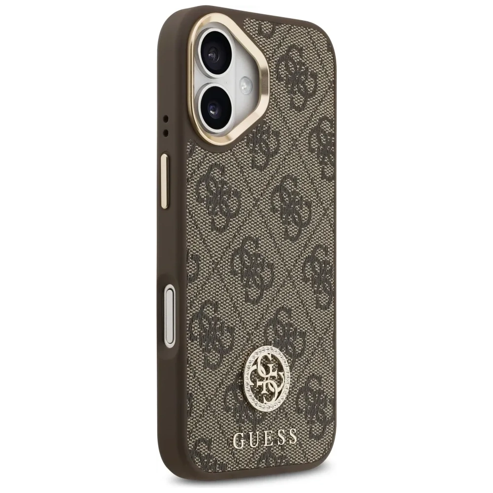 Etui Guess 4G Strass Logo MagSafe do Apple iPhone 17 brązowy