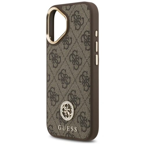 Etui Guess 4G Strass Logo MagSafe do Apple iPhone 17 brązowy