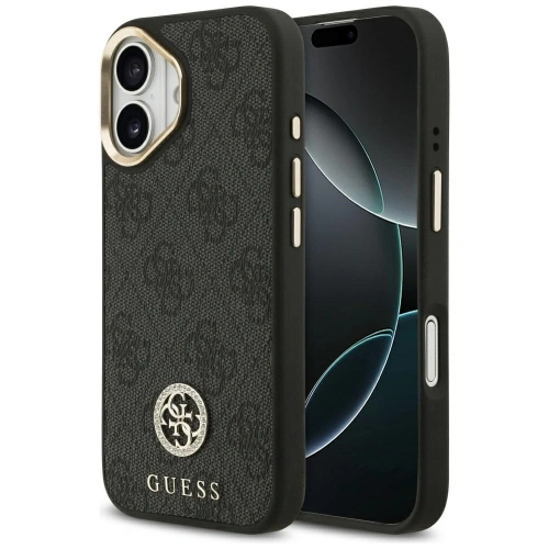 Etui Guess 4G Strass Logo MagSafe do Apple iPhone 17 czarny